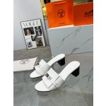 Hermes genuine leather outsole, combined with small square heels