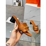 Hermes genuine leather outsole, combined with small square heels