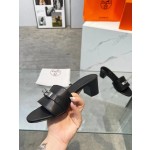 Hermes genuine leather outsole, combined with small square heels