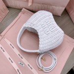 MIU MIU 5BC125, Summer Rural Vacation Style Woven Vegetable Lantern Bag