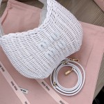 MIU MIU 5BC125, Summer Rural Vacation Style Woven Vegetable Lantern Bag