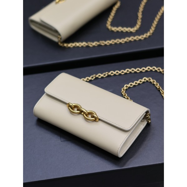 SAINT LAURENT LE MAILLON Plain grain cowhide chain bag model: 738109