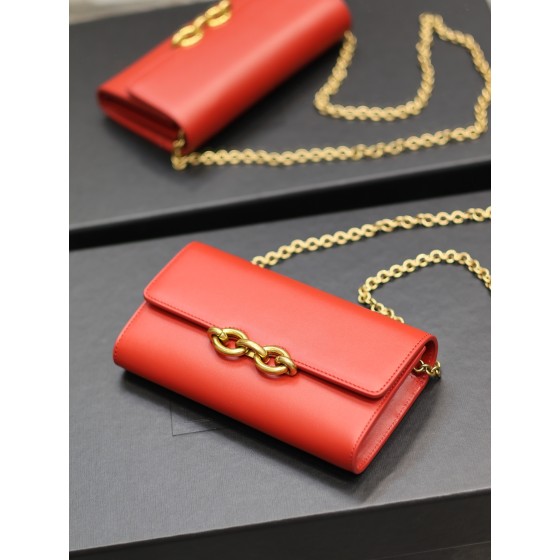 SAINT LAURENT LE MAILLON Plain grain cowhide chain bag model: 738109