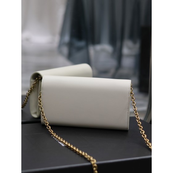SAINT LAURENT LE MAILLON Plain grain cowhide chain bag model: 738109