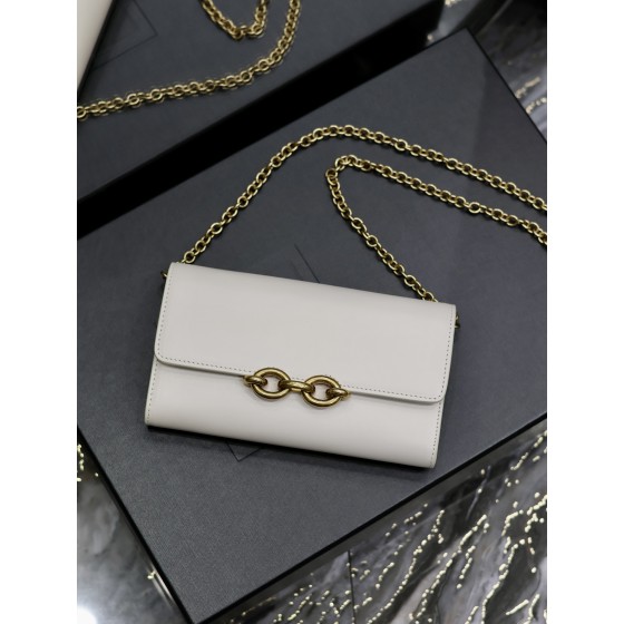 SAINT LAURENT LE MAILLON Plain grain cowhide chain bag model: 738109