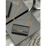 SAINT LAURENT LE MAILLON Plain grain cowhide chain bag model: 738109