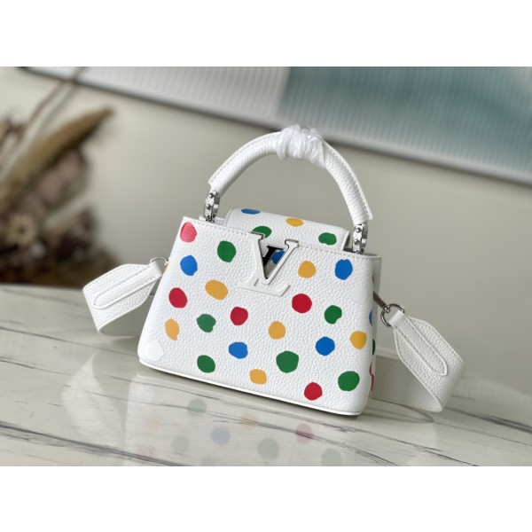 𝐋𝐎𝐔𝐈𝐒𝐕𝐔𝐈𝐓𝐓𝐎𝐍 M21637/48865 White Collaborated Colorful Dots Mini x Grass Maisen Collaboration Series