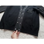 Louis Vuitton... Big Zhangzi Knitted V-neck Technology Spliced Cardigan Coat