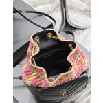 SAINT LAURENT backpack black sheepskin with colored wool model: 672609