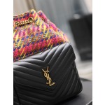 SAINT LAURENT backpack black sheepskin with colored wool model: 672609