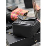 SAINT LAURENT backpack black sheepskin with colored wool model: 672609