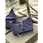 SAINT LAURENT Blue Gold Button with Black Edge Nylon Style Number: 657228