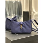 SAINT LAURENT Blue Gold Button with Black Edge Nylon Style Number: 657228