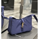 SAINT LAURENT Blue Gold Button with Black Edge Nylon Style Number: 657228