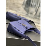 SAINT LAURENT Blue Gold Button with Black Edge Nylon Style Number: 657228