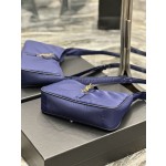 SAINT LAURENT Blue Gold Button with Black Edge Nylon Style Number: 657228