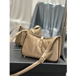 SAINT LAURENT Apricot Silver Button with Black Edge Nylon Model Number: 657228