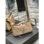 SAINT LAURENT Apricot White Button with Yellow Edge Nylon Model Number: 657228