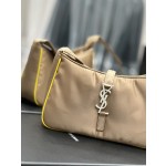 SAINT LAURENT Apricot White Button with Yellow Edge Nylon Model Number: 657228