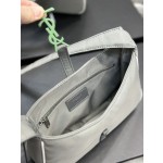 SAINT LAURENT Grey Green Button with White Edge Nylon Model Number: 657228