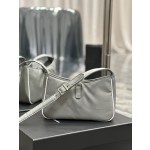 SAINT LAURENT Grey Green Button with White Edge Nylon Model Number: 657228