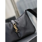 SAINT LAURENT black gold buckle nylon model number: 657228