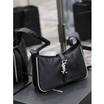 SAINT LAURENT Black White Button with White Edge Nylon Model Number: 657228