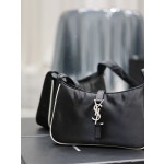 SAINT LAURENT Black White Button with White Edge Nylon Model Number: 657228