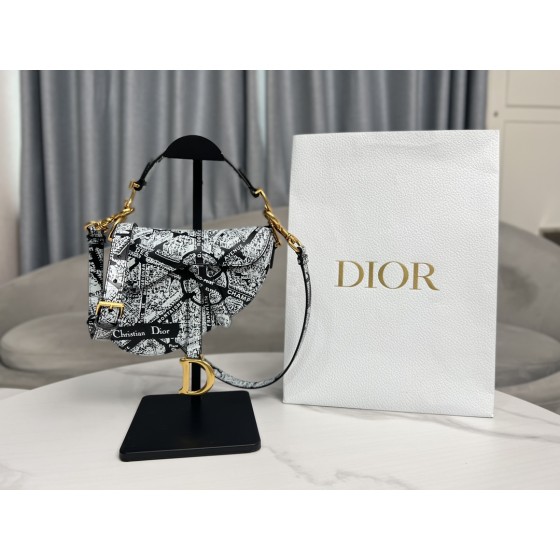 Dior 928 Paris Map Saddle Bag
