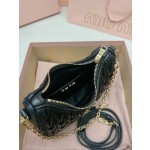 MIU MIU 5BH211 zippered satin and soft sheepskin pockets