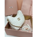MIU MIU 5BH211 zippered satin and soft sheepskin pockets