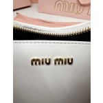 MIU MIU 5BH211 zippered satin and soft sheepskin pockets