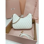 MIU MIU 5BH211 zippered satin and soft sheepskin pockets