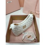 MIU MIU 5BH211 zippered satin and soft sheepskin pockets