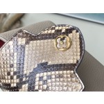 𝐋𝐎𝐔𝐈𝐒𝐕𝐔𝐈𝐓𝐓𝐎𝐍 N80931 Elephant Grey Red Inner Mini This Capuchines mini handbag