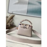 𝐋𝐎𝐔𝐈𝐒𝐕𝐔𝐈𝐓𝐓𝐎𝐍 N80931 Elephant Grey Red Inner Mini This Capuchines mini handbag