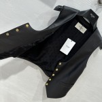 Celine Layered Artifact Leather Vest Coat