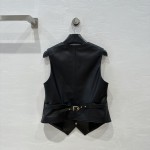 Celine Layered Artifact Leather Vest Coat