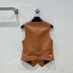 Celine Layered Artifact Leather Vest Coat