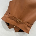 Celine Layered Artifact Leather Vest Coat