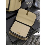 SAINT LAURENT apricot suede plaid with patent leather model: 635025