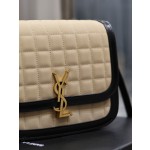 SAINT LAURENT apricot suede plaid with patent leather model: 635025