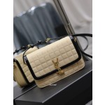 SAINT LAURENT apricot suede plaid with patent leather model: 634305