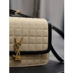 SAINT LAURENT apricot suede plaid with patent leather model: 634305