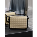 SAINT LAURENT apricot suede plaid with patent leather model: 634305