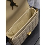 SAINT LAURENT apricot suede plaid with patent leather model: 634306