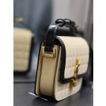 SAINT LAURENT apricot suede plaid with patent leather model: 634306