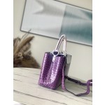 𝐋𝐎𝐔𝐈𝐒𝐕𝐔𝐈𝐓𝐓𝐎𝐍 N93419/M48865 Purple Colored Crocodile Pattern Silver Buckle This CAPUCINES BB handbag