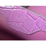 𝐋𝐎𝐔𝐈𝐒𝐕𝐔𝐈𝐓𝐓𝐎𝐍 N93163/M48865 Purple Colored Crocodile Pattern Silver Buckle Capuchines BB Handbag