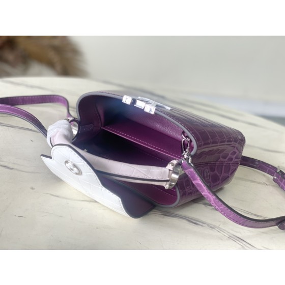𝐋𝐎𝐔𝐈𝐒𝐕𝐔𝐈𝐓𝐓𝐎𝐍 N94227/M48865 Purple color matching crocodile pattern silver buckle